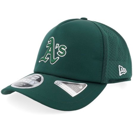 New Era - MLB Grön trucker Keps - Oakland Athletics 9FORTY Dark Green Mesh Apex A-Frame Trucker @ Hatstore