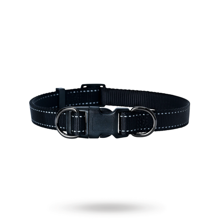 Dogman Nylonhalsbånd Iris justerbart - Svart - Tekstilhalsbånd, Lærhalsbånd, personlige, scarfs & bandanas, Charms & Halsbåndsmykker på Doggie.no