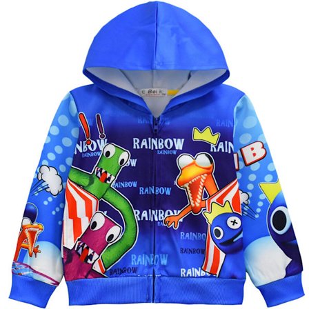 Rainbow Friends Barn Hoodie Zip oat Jacka Toppar Julklapp W