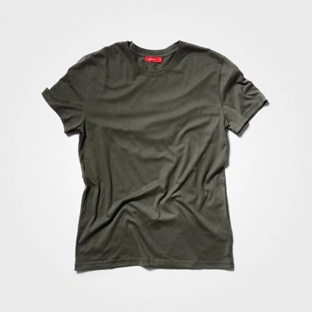 Men's Ribbed Neck Moss T-Shirt Recycled Cotton | agood, Medium