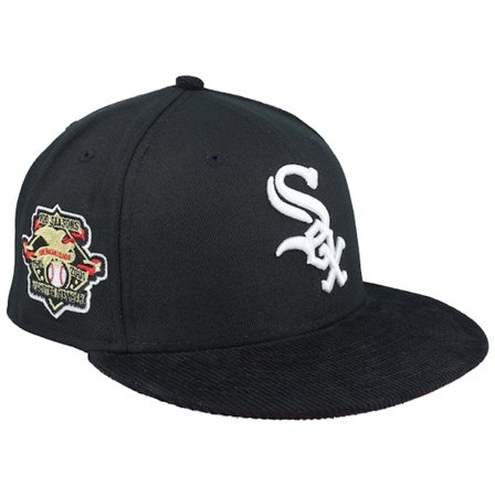 New Era - Chicago White Sox Corduroy Brim 59FIFTY 100 Season Black/White Fitted Fitted Black Cap - MLB @ Hatstore
