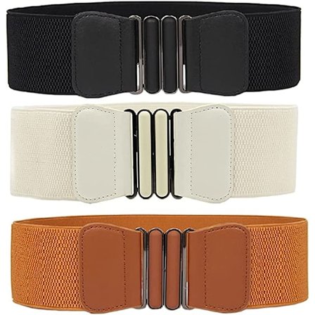 3-pak Elastiske Brede Stretch-Belter for Kvinner