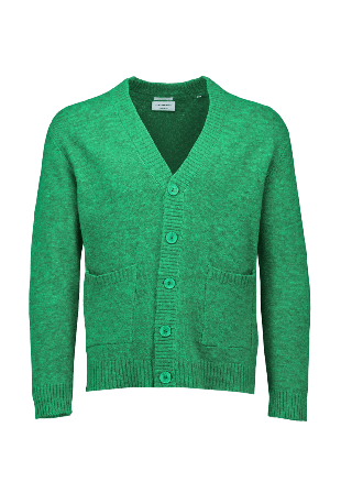 Lindbergh Lambswool button cardigan Knit Tröjor Herr Grön XL