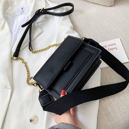 Naisten käsilaukku olkalaukku MUSTA