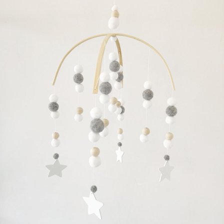 Neutral Baby Crib Mobile Nursery Cot Mobile, Handgjord Träpärla