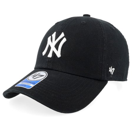 47 Brand - MLB Svart unconstructed Caps - Kids New York Yankees Clean Up Black Dad Cap @ Hatstore