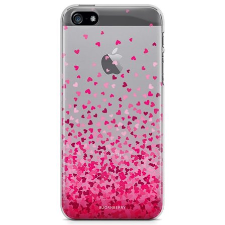 Bjornberry iPhone 5/5S/SE TPU Skal - Hjärtkonfetti