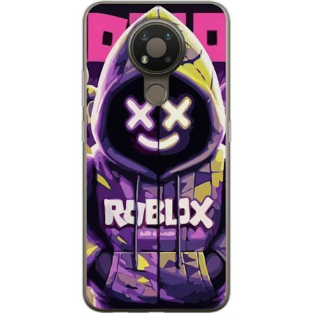 Yhteensopiva Puhelinkuori Nokia Nokia 3.4 Värikäs Roblox-inspiroima hupparihahmo neoneilla ja maskilla, digitaalinen peli-illustraatio täydellinen