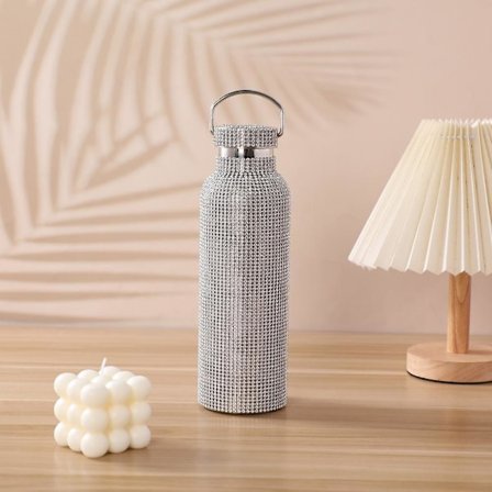 Diamant vannflaske, rustfritt stål isolert vannflaske, kvinneflaske, 500 ml