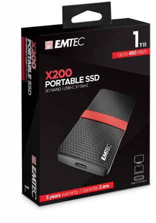 EMTEC X200 1000 Gb Black, Red