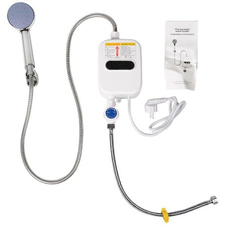 Direkt Vattenvärmare Dusch 220V Badrumsblandare Varmvattenberedare 3500W Digital Display EU-kontakt