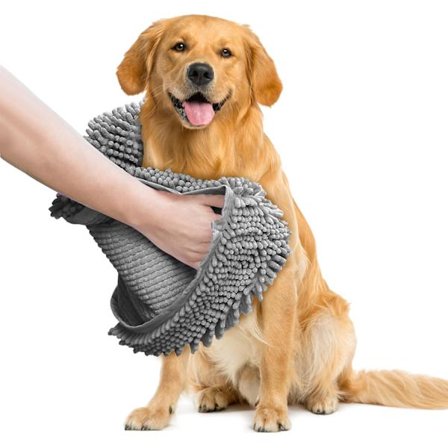 2-pak absorberende hundetørringshåndklæde, stort 35*80 cm ekstra stort mikrofiber hurtigtørrende kæledyrshåndklæde med håndlommer, maskinvaskbart, 