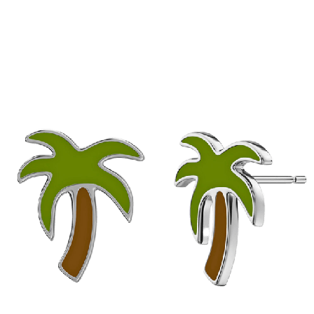 Edblad Laguna Studs Palm Tree Kids Steel Smycken & klockor Dam Grå ONESIZE
