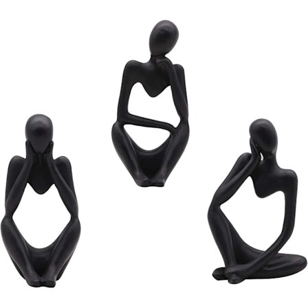 3 stk. Tænker Figur Skulptur Statuer Samling Moderne Hule Ornamenter