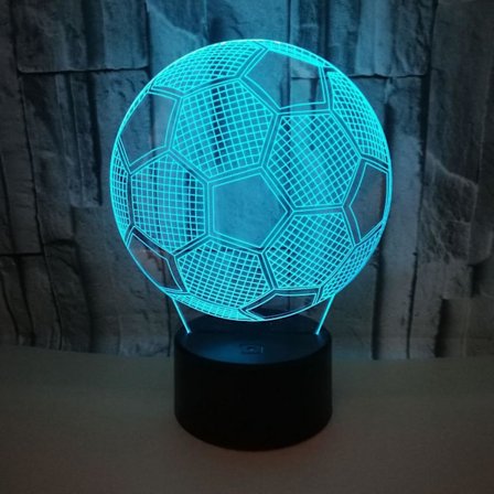 Nattlys Fotball 3D Optisk Illusjonslampe med Fjernkontroll 16 Farger Skiftende Fotball Bursdag Valentinsdag Gave til Sportsfan Gutter Jenter