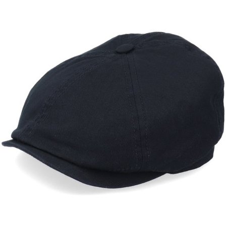 Stetson - Svart flatcap Keps - 6-Panel Cap Cotton Twill Black Flat Cap @ Hatstore