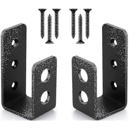 2-pakks Heavy Duty Stål Dørbraketter For 2x4 Dør, U-formet Sikkerhetsstang - 201 DB