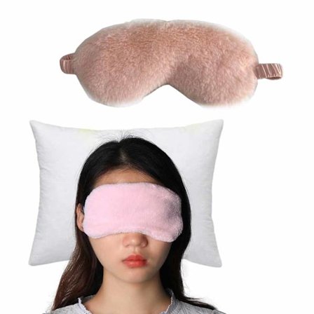 Blød cheaty pink sove maske fluffy øje mask fly rejse