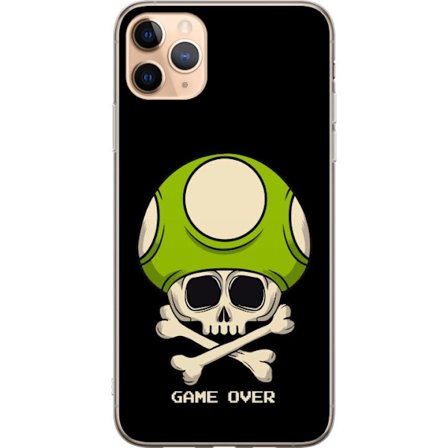 Kompatibel Mobilcover til Apple Apple iPhone 11 Pro Max Spilmotiv med dødskalle og grøn svamp i retro gaming-stil med teksten game over