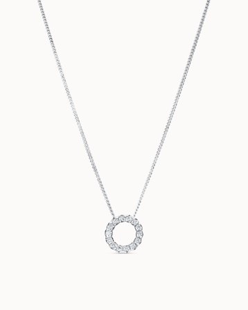 Diamanthalskæde Ophelia Petite 18K Hvidguld 0.65 Carat Naturlig Diamanter