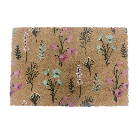 Dörrmatta med kokosmönster, botanisk design, 60 x 40 cm