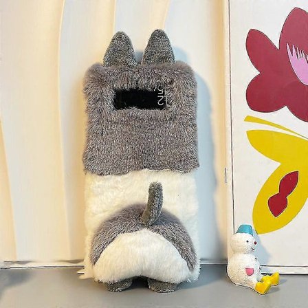 3D Sød Corgi Numse Etui Kompatibelt Med Samsung Galaxy Z Flip 4, Dejligt Blødt Plys Pels Beskyttelsescover