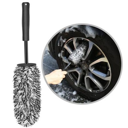 Bilfælg børste, mikrofiber rengøringsbørste, bilfælg børste uden metaldele