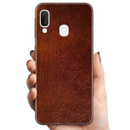 Yhteensopiva Puhelinkuori Samsung Galaxy A20e Nahka