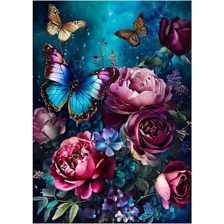 Diamond Painting Kits til Voksne Begyndere 5D Diamond Art Kits med Runde Diamanter Gem Art Fuld Drill Blomstermaling til Hjemmevægsdekoration Gaver