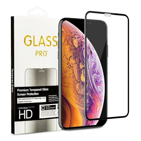3x Karkaistu lasisuoja iPhone 11 Pro Max / Xs Max 5D Full Fit