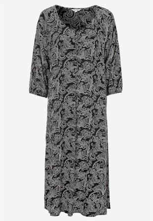 Cellbes of Sweden - Mønstret kjole med knapper i sort / paisley til damer i størrelse 42/44