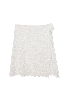 NA-KD Minirock mit Spitzenbindung - Miniröcke - Offwhite - L