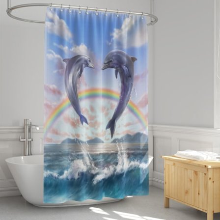 Duschdraperi delfin bredd 180 cm, höjd 180 cm