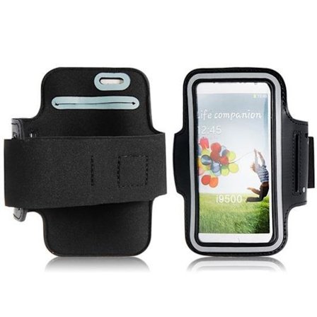 Galaxy S4 nylon sport flexibel armband väska case svart