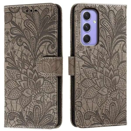 SKALO Samsung A17 Mandala Blomst Flip Cover - Grå