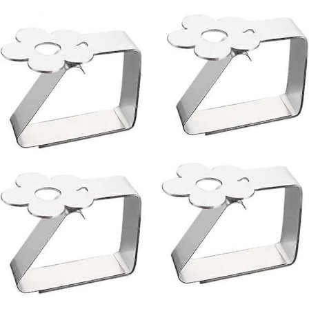 Pöytäliinapidikkeet Ruostumaton Teräs 4 Kappaletta Kukka Kuvio Pöytäliinan Pidike Pöytäliinan Paksuudella Ei Ole Väliä