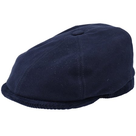 Stetson - Blue - flatcap - Cap - 6-Panel Cap Soft Cotton/Cord Navy Flat Cap - Hatstore