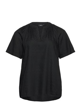 Marley, S/S, Blouse Blouses Short-sleeved Svart Zizzi*Betinget Tilbud