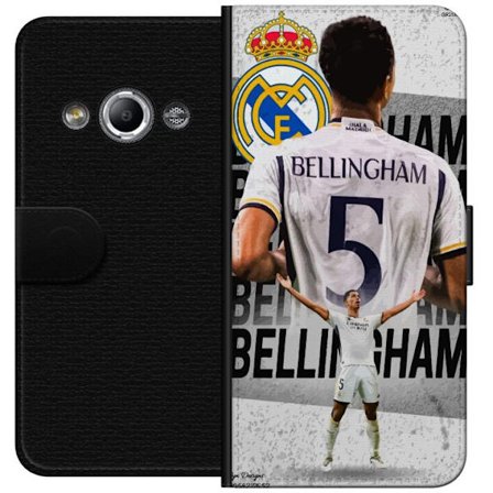 Kompatibel Tegnebogsetui til Samsung Galaxy Xcover 3 Real Madrid fodboldmotiv med Jude Bellingham i nummer 5 trøje, stort klubemblem, stærk atletisk