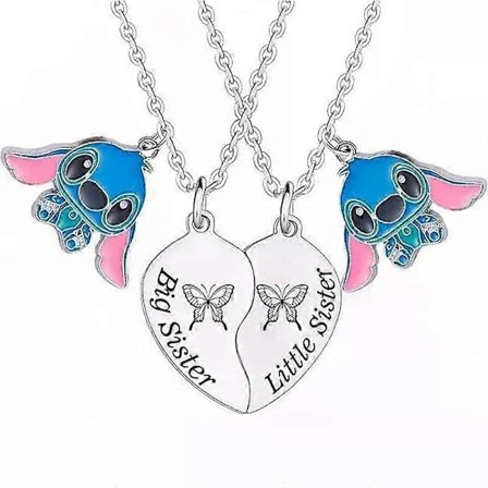 2 stk. Par Halskæde Ny Disney Stitch Rustfrit Stål Sølv Rosaguld Vedhæng Elskere Par Bedste Venner Smykker Gaver [DB]