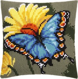 Broderipakke Pute Blå sommerfugl - Vervaco