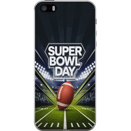 Yhteensopiva Puhelinkuori Apple iPhone SE (2016) Super Bowl Day juliste, jossa amerikkalainen jalkapallo valaistuksella varustetulla areenalla dramaat