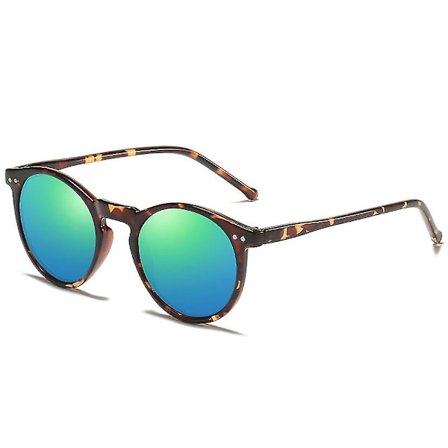 2023 Polariserte Solbriller Menn Kvinner Merke Designer Retro Runde Solbriller Vintage Mann Kvinne Briller Uv400 Oculos Cc(C7 Leopard-Blå)