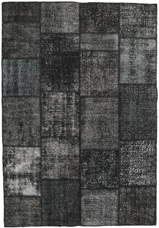 Handgeknüpft Patchwork Teppich 158X232 Dunkelgrau/Grau