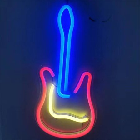1 stk. LED Neon Lys Skilt Guitar USB Natlys Dekorativt Skilt til
