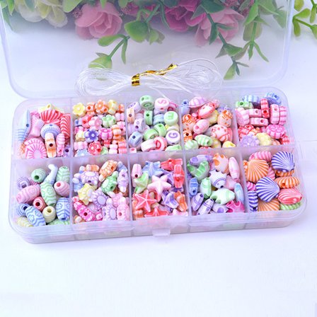 340 stk DIY Håndlavede Perlelegemørker Kreative Løse Afstandsholdere