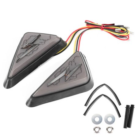 2 stk LED Motorsykkel Blinklys Dobbel Farge Lys Blinklys Kjørlys Blå Gul
