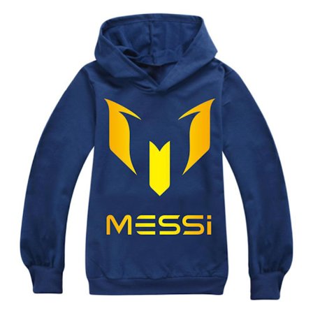 Messi Hoodie Fotboll Superstar Flickor Kläder Barn Mode Pojkar Messi Hoodie Marinblå Marinblå