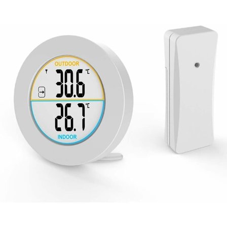 Innendørs og utendørs termometer, digitalt trådløst termometer med probesensorer, HD LCD-skjerm temperaturdetektor, min/maks-minne, trend, °C/°F