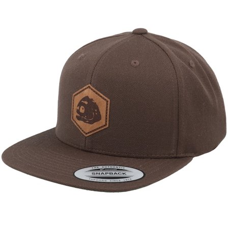 Skillfish - Piranha Skull Hex Patch Brown Snapback Snapback Brown Cap - @ Hatstore